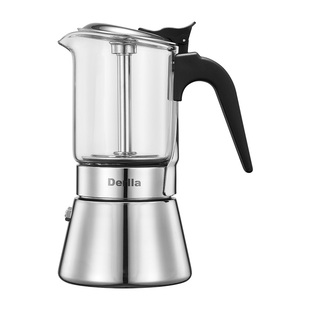 德国Derlla摩卡壶双阀煮咖啡器具家用小型不锈钢意式手冲壶萃取壶