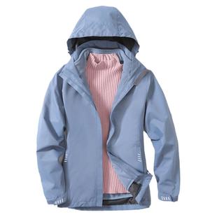 秋冬冲锋衣女可拆卸加绒加厚软壳衣外套男户外运动登山服套装潮牌