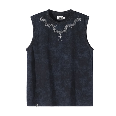 itizzue夏季背心男复古
