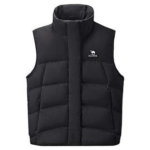 骆驼三防羽绒马甲25冬男款女款90绒子加绒保暖立领防泼水背心外套