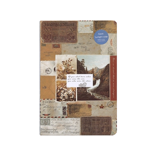 A5欧式复古手账本彩页插画日记本记事本唯美牛皮纸笔记本女创意手绘笔记本子手绘小学生高颜值简约ins成人