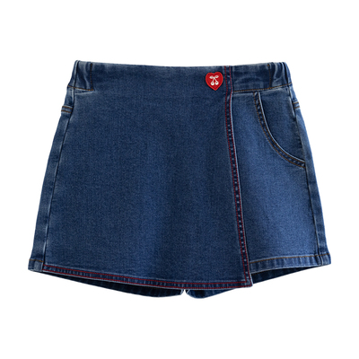 ILOVEJ女童樱桃牛仔半身裙裤