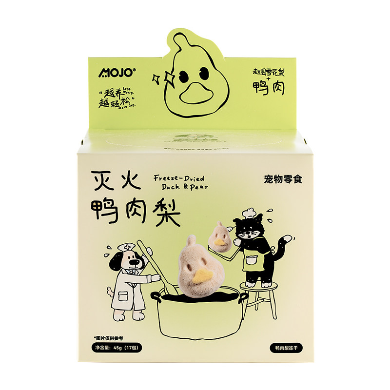 MOJO魔球猫咪零食冻干鸭肉梨益生菌清热降火美毛防泪痕幼犬猫通用