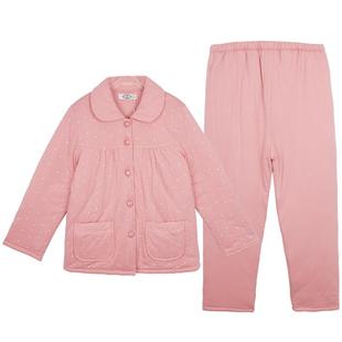 美标三层夹棉加厚冬季儿童睡衣亲子装男女小孩纯棉家居服套中大童