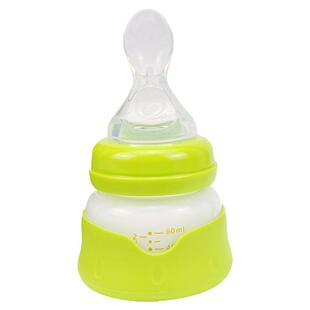 新生儿喂水硅胶勺头宽口径玻璃小号奶瓶防摔60ml宝宝婴儿喂奶喂药