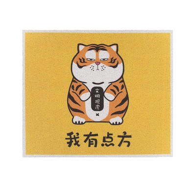 搞笑萌虎胖胖老虎入户进门玄关地垫门口厅可裁剪丝圈门垫脚垫地毯