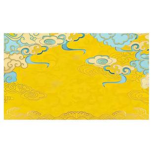 3d仙鹤金色祥云墙纸中式古典中国风佛堂墙布酒店大堂寺庙神龛背景