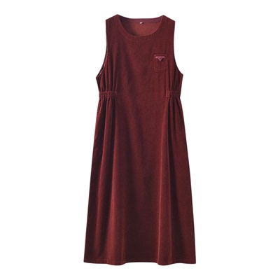 CHSSNIKE灯芯绒背心裙长款连衣裙