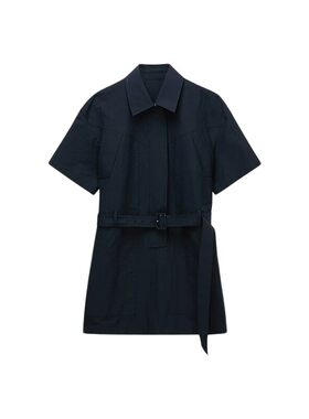 【新品】OCHIRLY欧时力 工装风短袖连衣裙翻领休闲腰带2026春夏