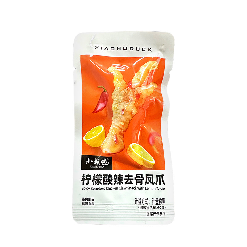 小胡鸭 柠檬酸辣味无骨鸡爪58g去骨凤爪鸡脚熟食夜宵小吃零食