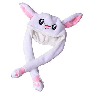 情侣抖音同款会动的网红兔耳朵帽子女卡通兔子帽耳朵儿童可爱帽潮