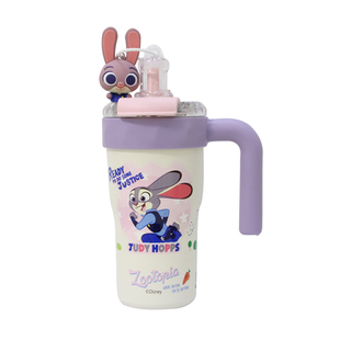 疯狂动物城联名316L保温杯女士大容量冰霸杯办公室双饮吸管水杯子