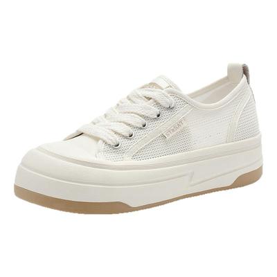 星期六厚底增高系带休闲小白鞋