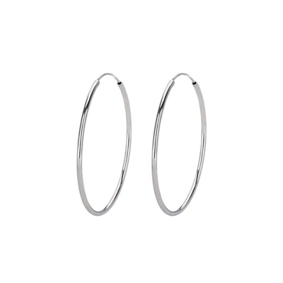 大耳圈女纯银素圈耳饰