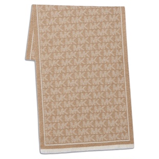 【两件折上折】MICHAEL KORS MK 女士字母提花羊毛围巾保暖围巾