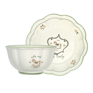 雅诚德2025釉下彩网红奶黄生肖马年餐具高脚碗设计家用米饭碗面碗