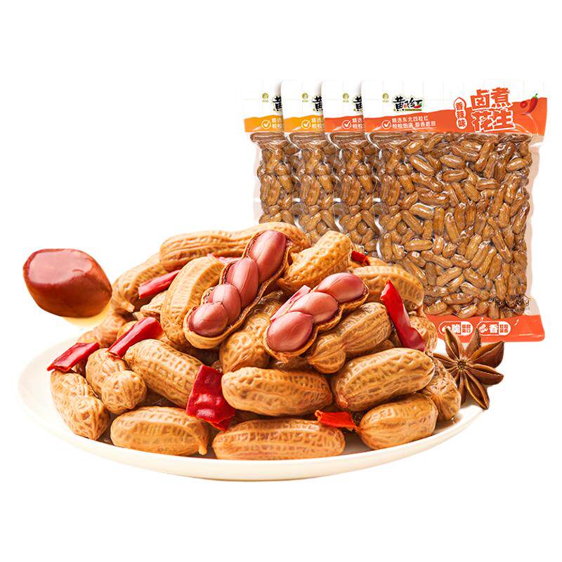 黄飞红卤煮花生1080g香辣/五香大份量家庭装带壳开袋即食水煮花生