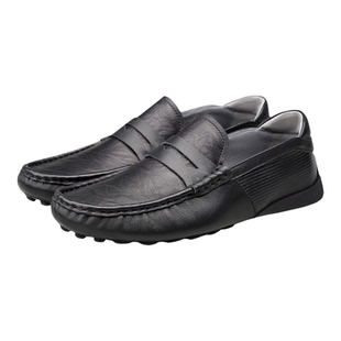 公羊男鞋2025新款真皮高档休闲皮鞋软底舒适轻便一脚蹬牛皮豆豆鞋