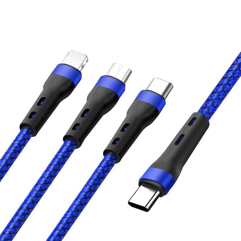 Type-c to一拖三数据线pd三合一USB100w快充数据线适用苹果安卓充电华为mate60pro iphone15