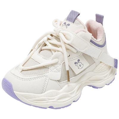 巴布豆童鞋女童二棉鞋2025新款冬季加厚冬天老爹鞋加绒男童运动鞋