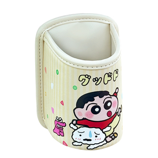 电动车水杯架皮革饮料挂桶可爱卡通皮革印花电瓶车奶茶固定放置架