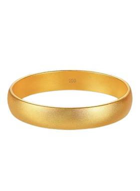 古法金包银女款磨砂实心宽面手镯