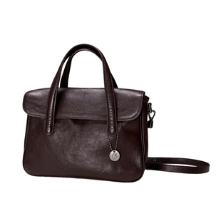 哈弘头层牛皮新款邮差包日常斜挎包休闲手提复古简约大容量公文包