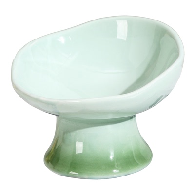 大口径陶瓷高脚猫食盆保护颈椎