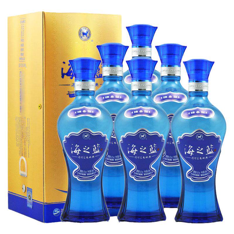 洋河蓝色经典海之蓝42度480ml*6瓶 绵柔型浓香型白酒[非原箱慎拍]