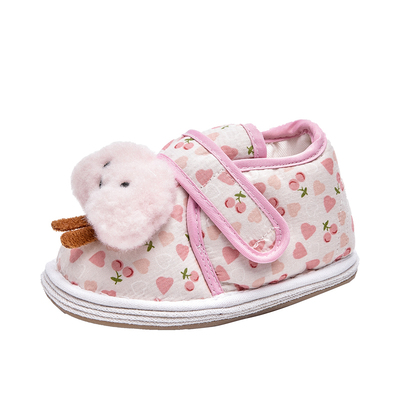 儿童手工棉鞋1-5一周岁2鞋子加厚保暖鞋千层底家居女宝宝棉花冬季