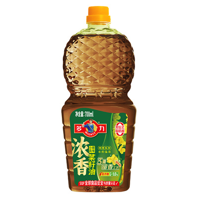 多力浓香菜籽油700ml物理压榨