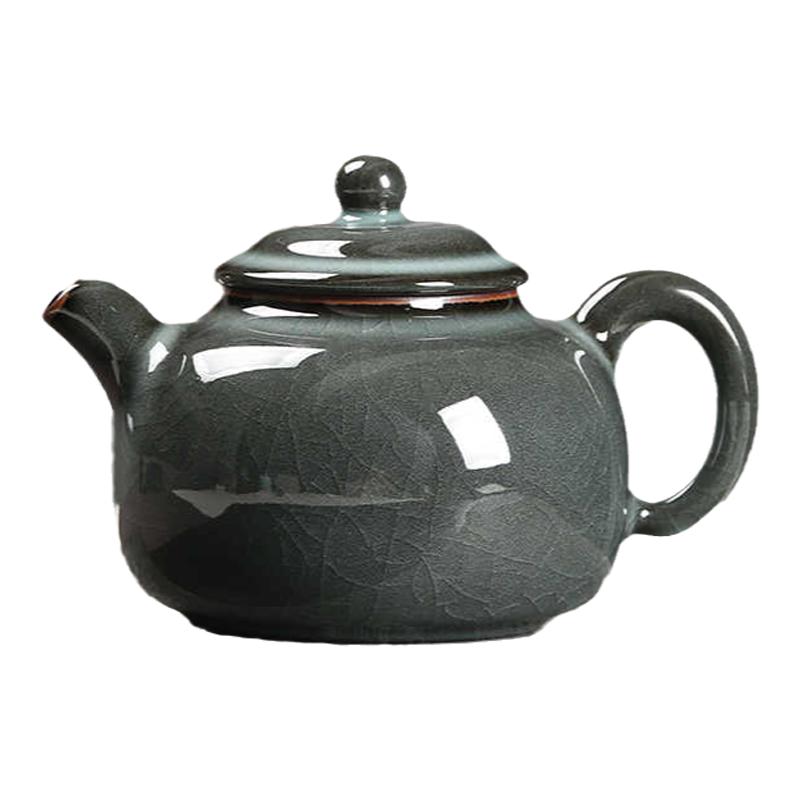龙泉青瓷哥窑铁胎茶壶