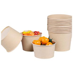 一次性纸碗原生纸浆打包盒臭豆腐摆摊饭盒碗筷套装加厚防油小吃碗