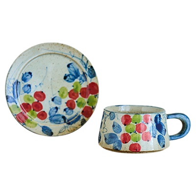 生日礼物送朋友手绘釉下彩咖啡杯