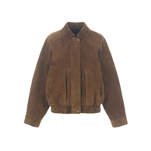 wana try进口羊皮反绒麂皮阔型夹克2025秋季新品复古休闲时髦外套