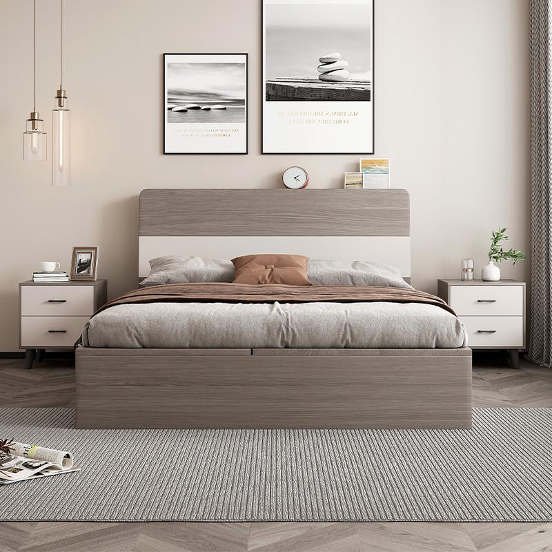 床现代简约小户型床榻榻米床主卧室1.8米北欧床收纳高箱体储物床