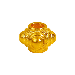 老克勒古法黄金蜻蜓眼隔珠串珠金珠足金手链手串配件配饰转运珠女