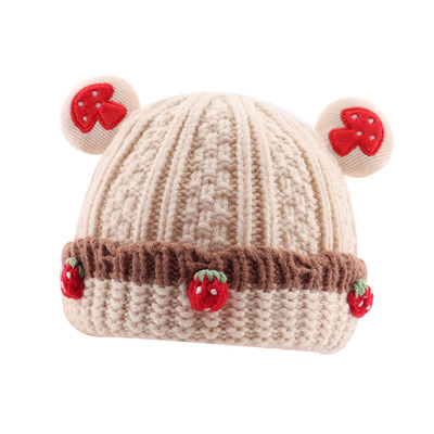 婴儿帽子秋冬款小月龄可爱女孩