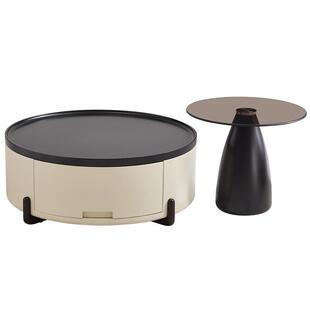 全友家居意式极简高矮组合茶几2025新款小户型客厅家用小型茶几桌