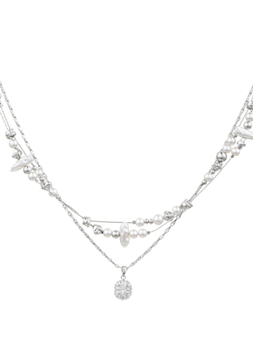 SUMIYAKI破碎珍珠双层锁骨链