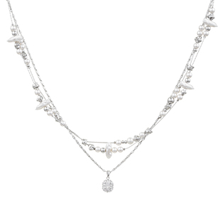 SUMIYAKI 破碎珍珠双层锁骨链叠戴巴洛克项链多层时尚高级毛衣链