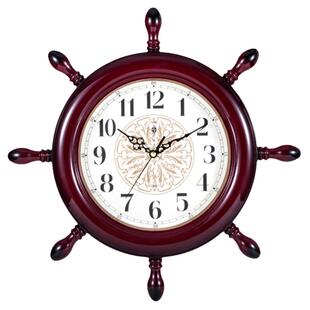 北极星客厅挂钟静音地中海船舵时尚创意简约大气挂表石英钟表家用