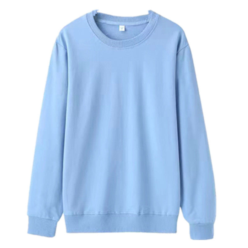 新疆棉100%纯棉圆领卫衣男女情侣纯色男士长袖大码打底上衣春秋夏