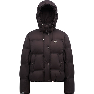 LINCCHIC金羽杰2025年冬季新款羽绒服落肩围裹感连帽羽绒服女1188