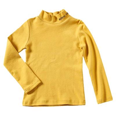 高弹A类纯棉半高领儿童打底衫潮