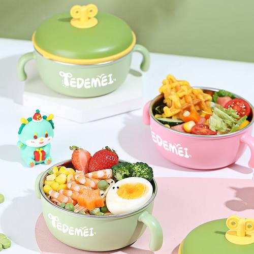 儿童碗防摔防烫宝宝保温摔注水碗盖子幼儿带带防加温防餐具饭碗烫