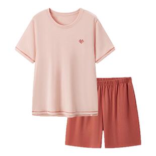 【红豆凉感棉】夏季100%新疆长绒棉7A抑菌男女士居家服带胸垫睡衣