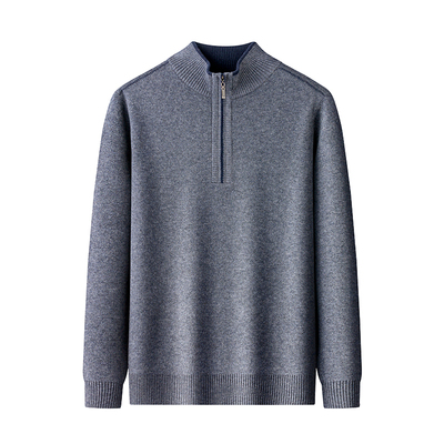 猫人秋冬季半高领羊毛衫男款