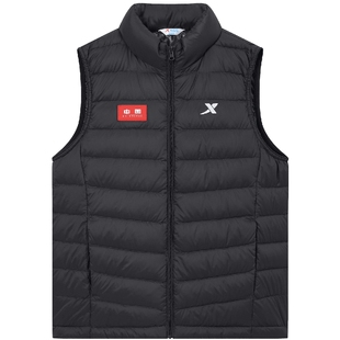 特步童装冬季男女童同款立领运动休闲无袖外套儿童保暖羽绒马甲