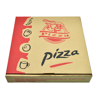 披萨包装盒打包牛皮纸披萨盒皮萨盒6寸8 9 10寸可印logo比萨盒